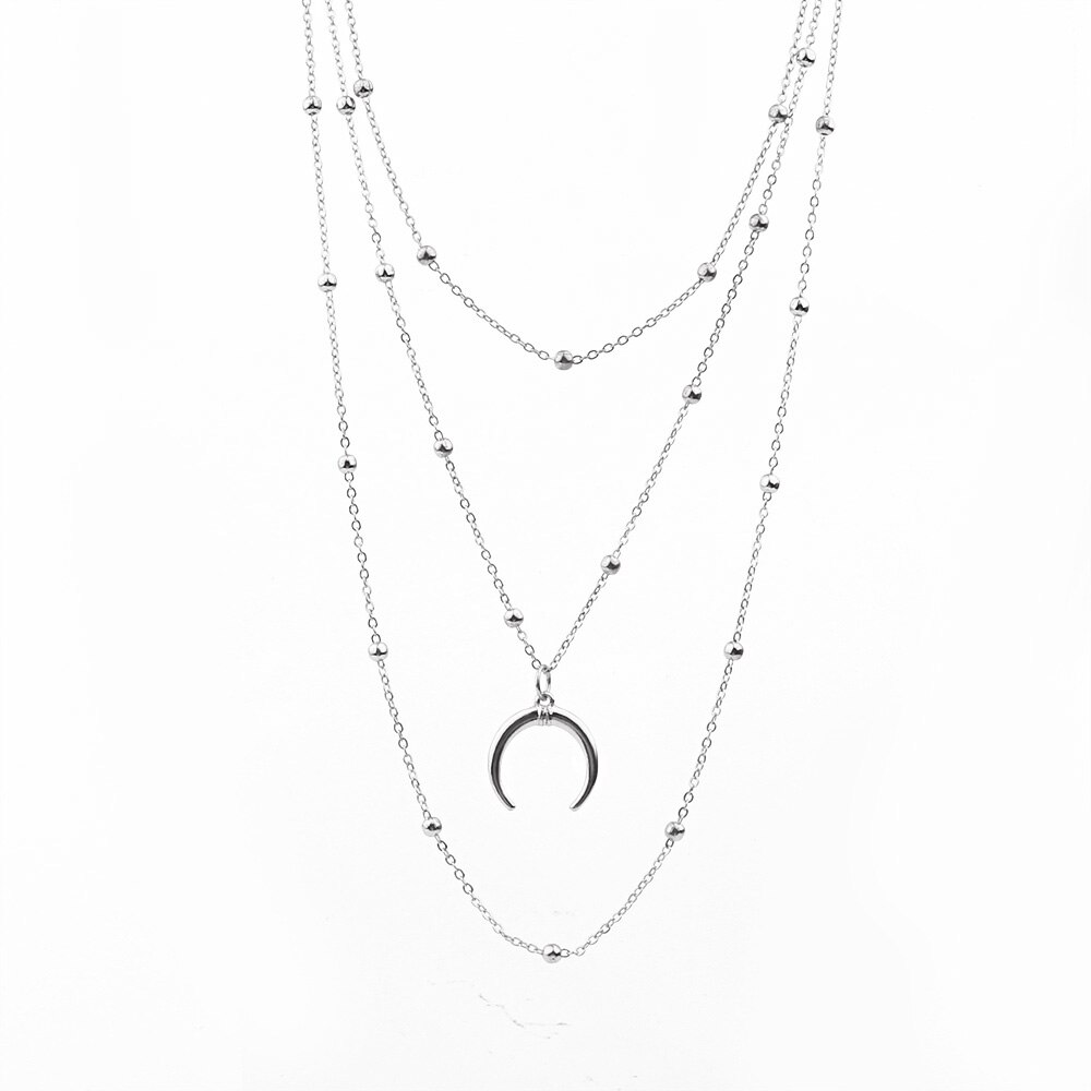 Lange ketting met halve maan Moon Phases | Boutique - Boutique Lange ketting met halve maan Moon Phases | Boutique - Boutique