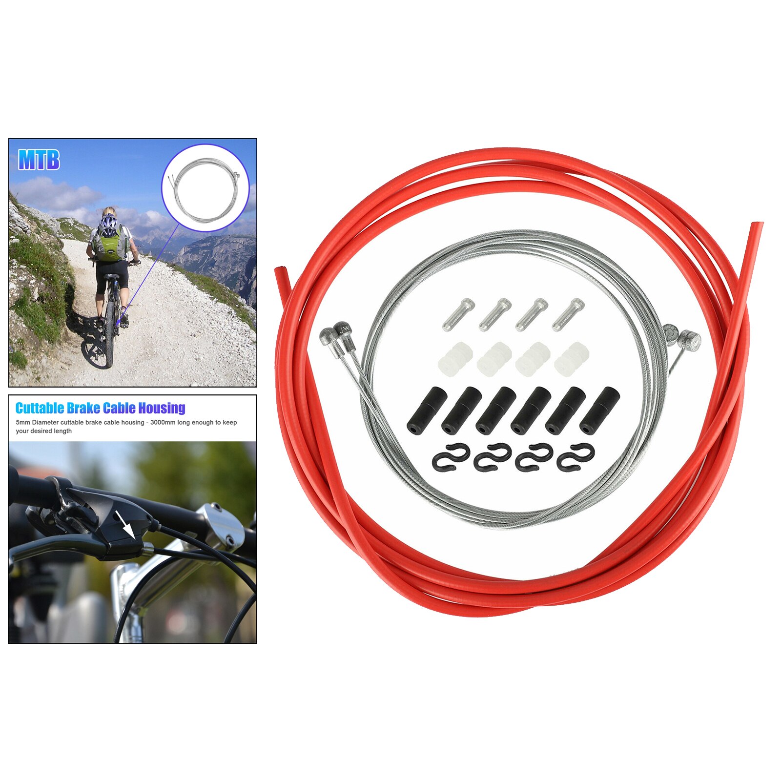 Universal Bike Cable Housing Set MTB Road Folding Bicycle Brake Shifter Hose End