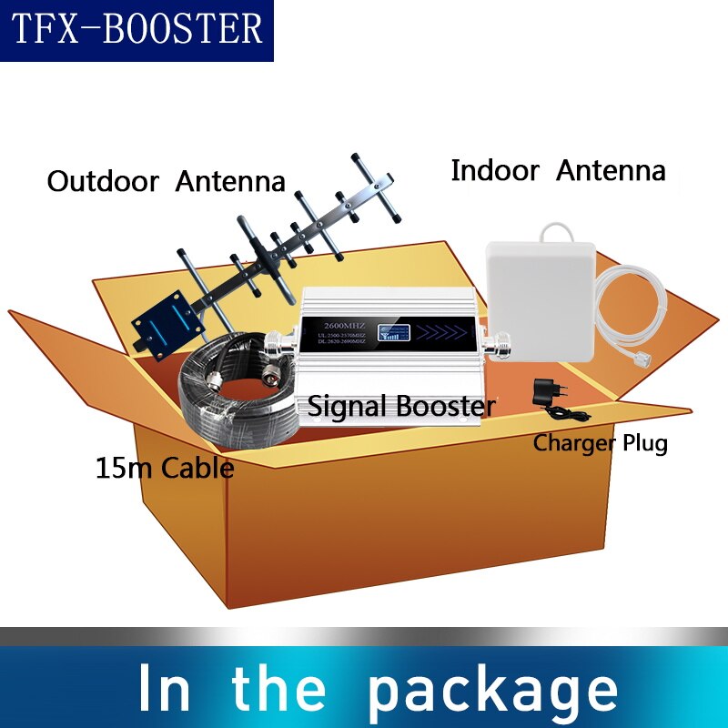 TFX-BOOSTER 2600mhz LTE 4G cellular signal booster 4G mobile netzwerk booster Cellular Phone Repeater Verstärker 12dbi antenne