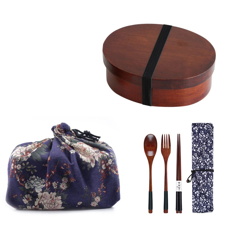 Unibird houten lunchbox, draagbare japanse stijl bentobox, studentencompartiment, voedselcontainer voor cmaping, picknickserviesset: A3