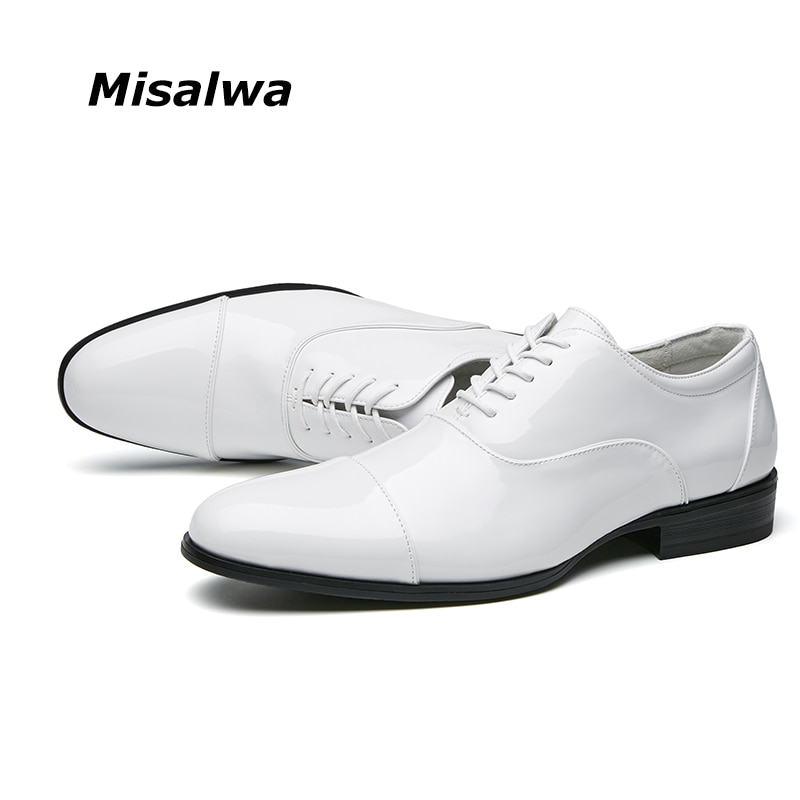 Misalwa extra maat 51 52 53 witte herenschoenen van pu-leer, britse oxford-bruidsschoenen, herenschoenen voor dagelijks gebruik en feestjes.