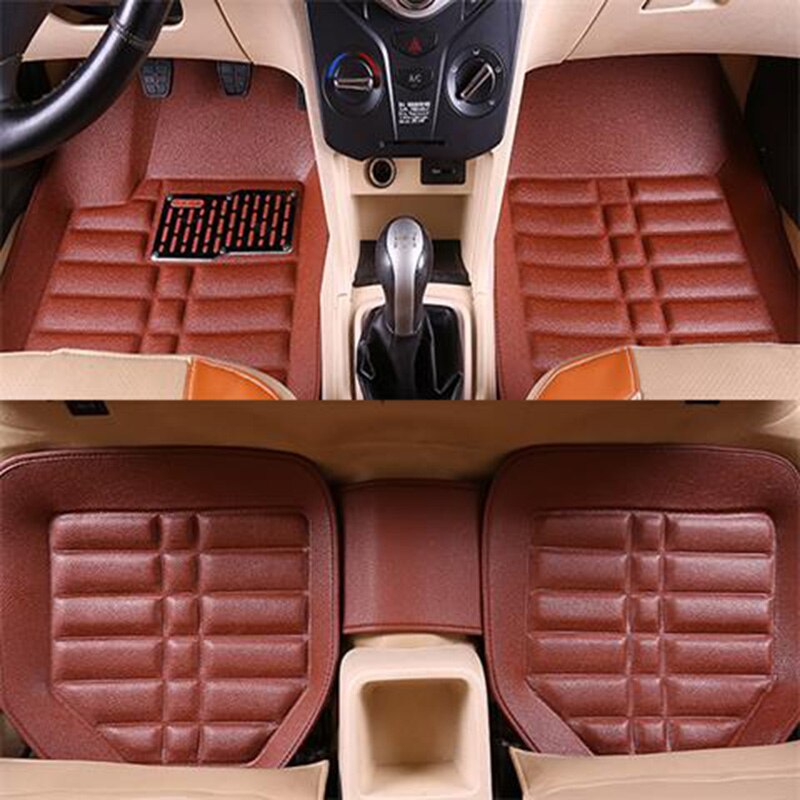 leather car floor mats for Peugeot All Model 3008 206 307 207 408 308 508 301 4008 RCZ 301 Car Styling Accessories Foot Pad