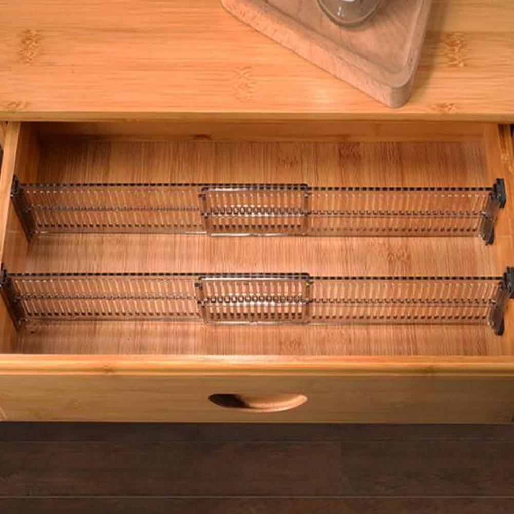 Separadores de cajones transparentes de piezas, organizadores ajustables para armario, almacenamiento de cajones de plástico para ropa, utensilios de cocina, 2 uds.