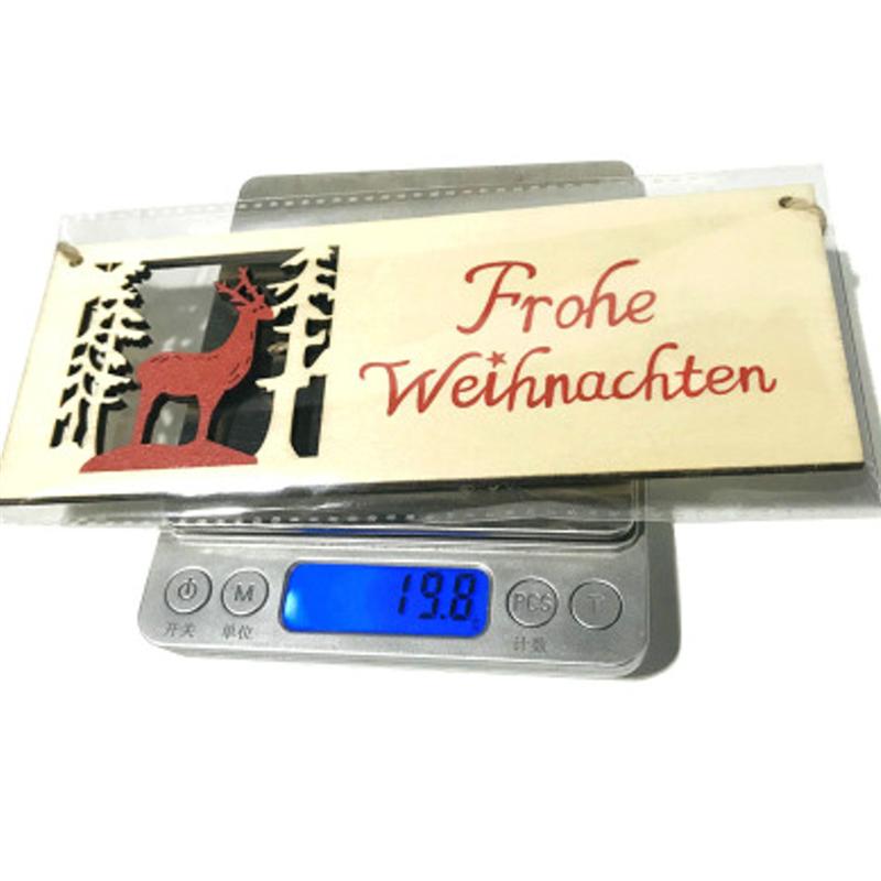 Wooden Hanging Ornament German Letter Hanging Pendant Hanging Decoration for Christmas Tree Home Wall Door