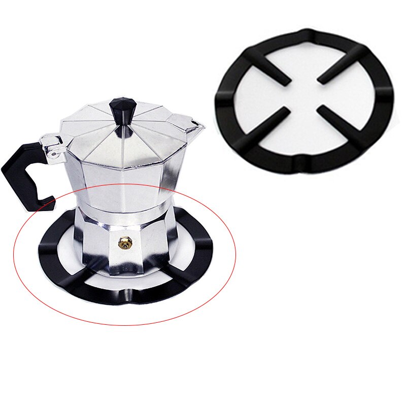 1Pcs Iron Moka Pot Planken Zwarte Koffie Plank Gasfornuis Fornuis Plaat Koffie Pot Stand Reducer Ring Houder Moka pot Plank