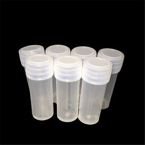 5Pcs 5ml Plastic Sample Bottle Test Small Bottle Tube Mini Bottles Pill Storage Containers White