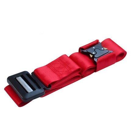 Retenedor de ajuste de cinturón de seguridad para niños, asiento de seguridad, simple y portátil, correa de sujeción de cuello anticorrea para automóvil: Rojo