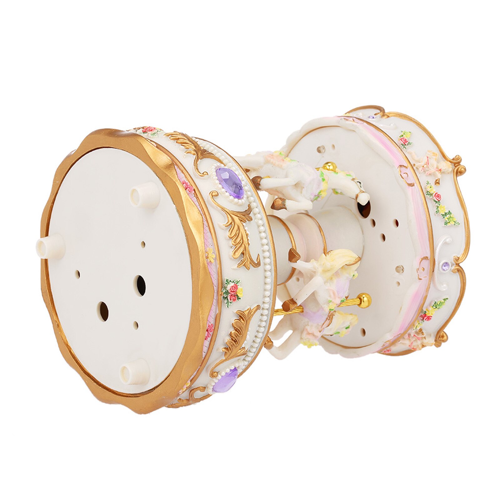 Colorful LED Merry-go-round Musical Box Toys Carousel Clockwork Music Box for Girlfriend Kids Children Christmas Festival