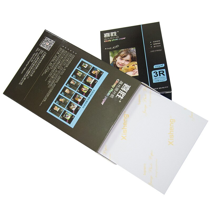 50 ark  a4 a5 inkjet-printere med farveindpakning højglans fotopapir fotostudie fotograf billedbehandling 230g printpapir