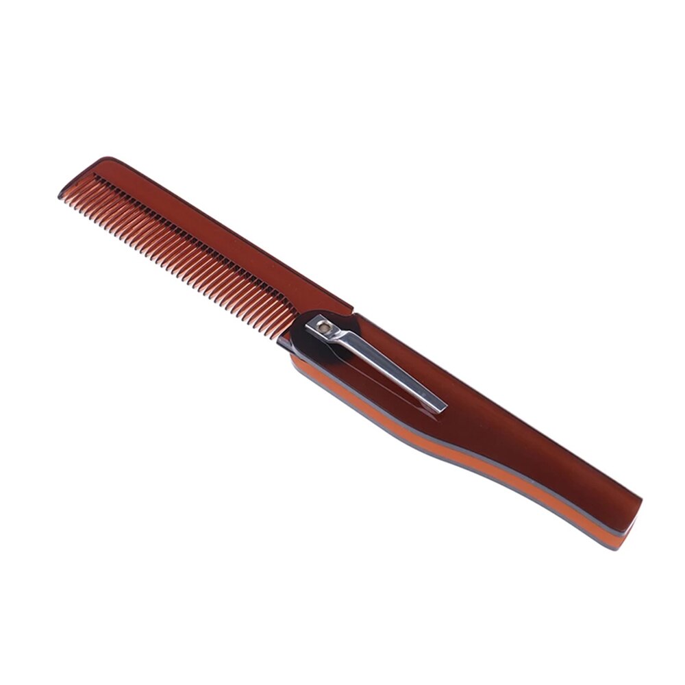 1pc opvouwbare kammen, zakkam, magische haarkam, baard- en haarclip, mannen, vrouwen, haarstylingtool, haarverzorgingskam: Bruin