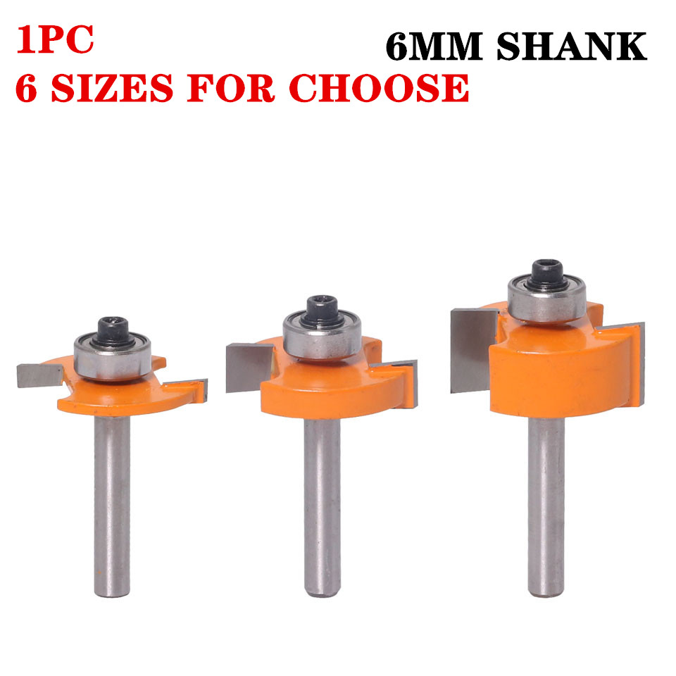 1pc 6mm Shank Biscuit T Slot Wood Router Bit With Top Bearing C3 Carbide Slotting/Jointing Woodworking Milling Cutter