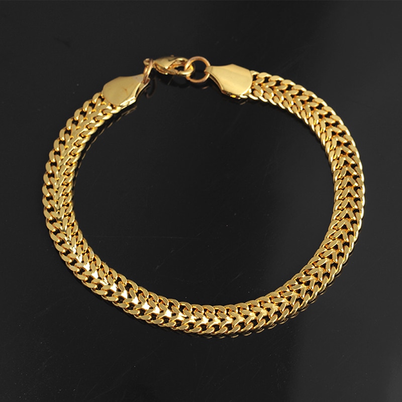 7mm Gold/Schwarz/Silber Edelstahl Bordstein kubanisch Verknüpfung Kette Armbänder Party Schmuck Weihnachten Armbänder Für männer Frauen