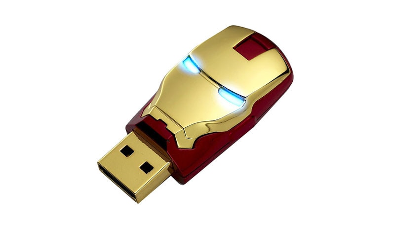 JASTER Grande capacità Iron man pendrive Metallo impermeabile pen drive 16gb 32gb 64gb usb stick usb flash U disk regalo cle usb: 32GB / Gold