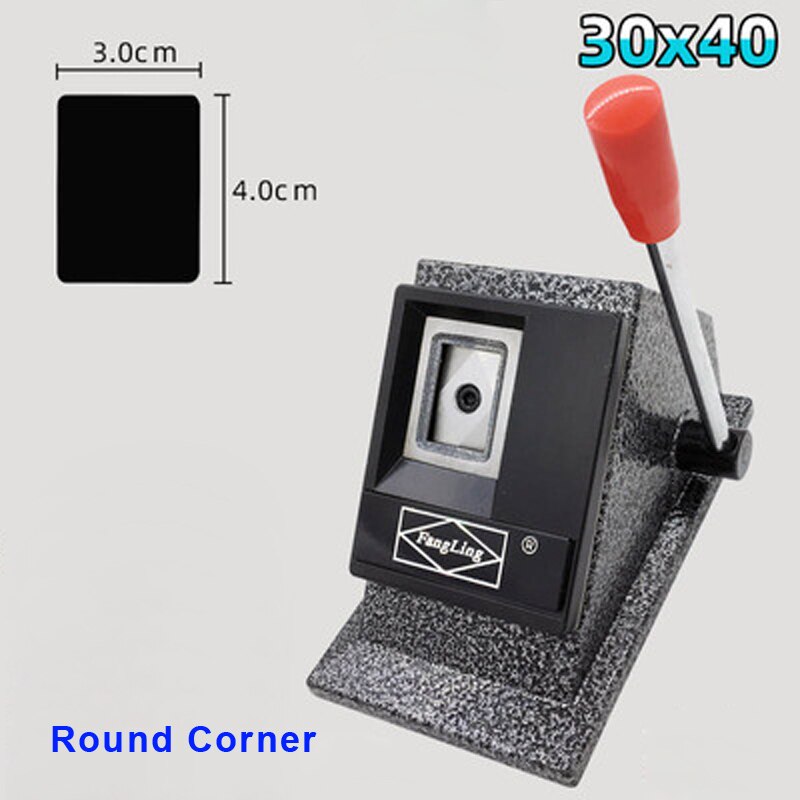 Heavy Duty Manual 32x40mm Photo Paper Cutter Multi Sheets Stand Paper Graphic Punch Die Cutter: 30x40mm round corner