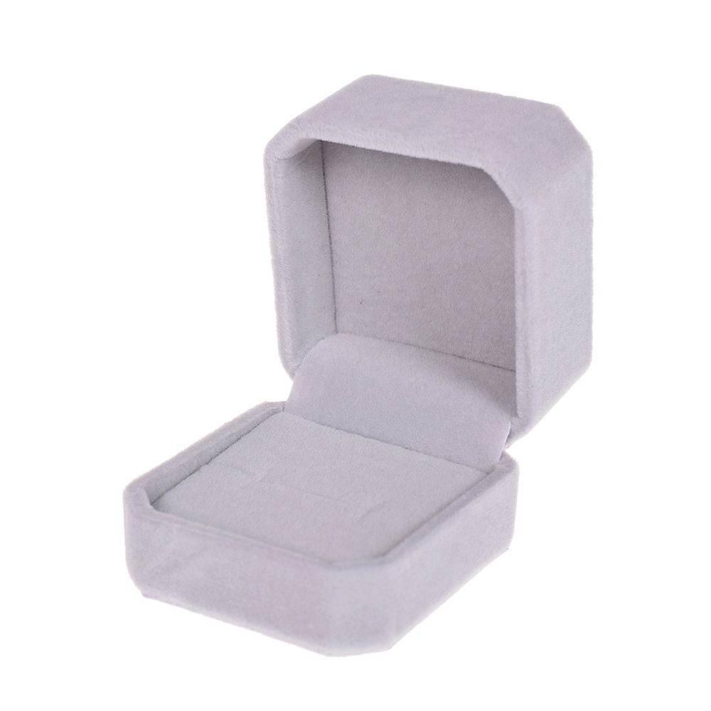 Joyero de terciopelo octogonal, caja de anillo y pendientes, caja de anillo de boda, estuche de exhibición de joyería, organizador, almacenamiento, caja de embalaje de: Verde