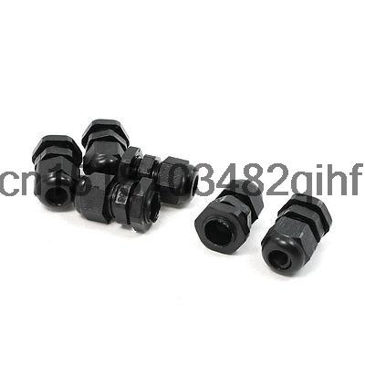 6 Stks PG9 Zwart Plastic 4mm naar 8mm Wartels Connectors