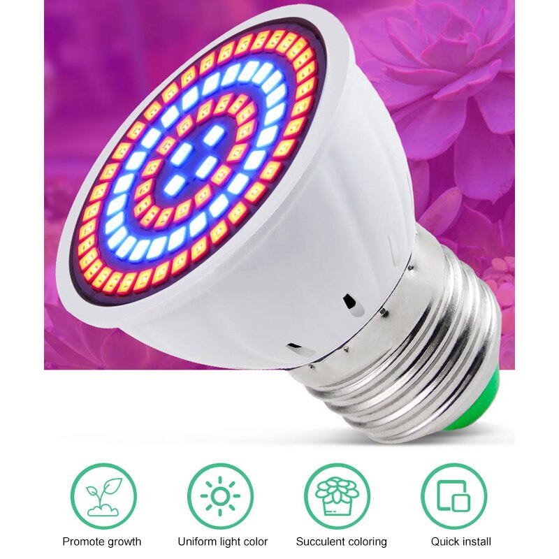 E27 Led Plant Groei Volledige Spectrum Lamp 80Leds 220V Hydrocultuur Plant Groei Lamp Ultraviolet Indoor Verlichting Plantengroei lamp