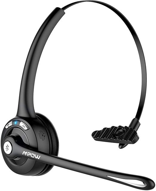 Mpow 015 Pro Wireless Headphone V5.0 Bluetooth Headset with Noise Cancelling Mic For Trucker Driver Call Customer Service: Black-AB