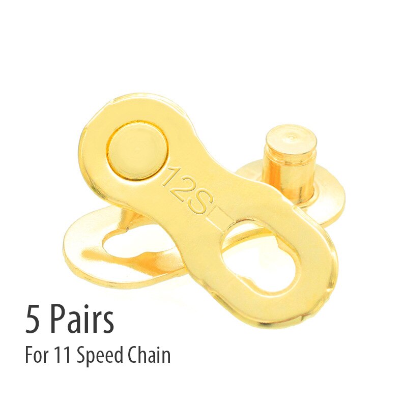 5 Pairs Universal Bike Connecting Chain Quick Link Connector Bicycle Missing Link 6 7 8 9 10 11 12 Speed Silver Golden Oil Slick: 11S Gold