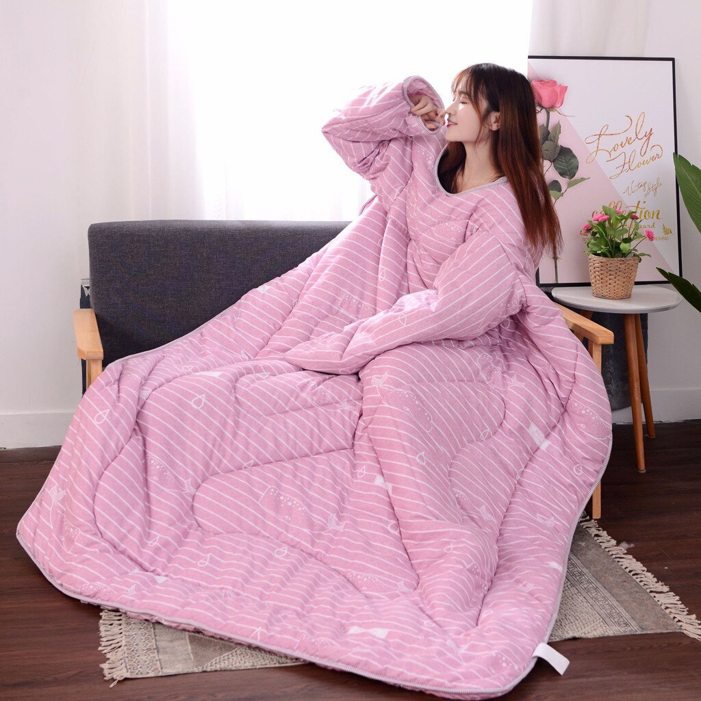 Hiver couettes paresseux couette avec manches famille jeter couverture Cape Cape sieste couverture dortoir manteau couverture #0217g10: C