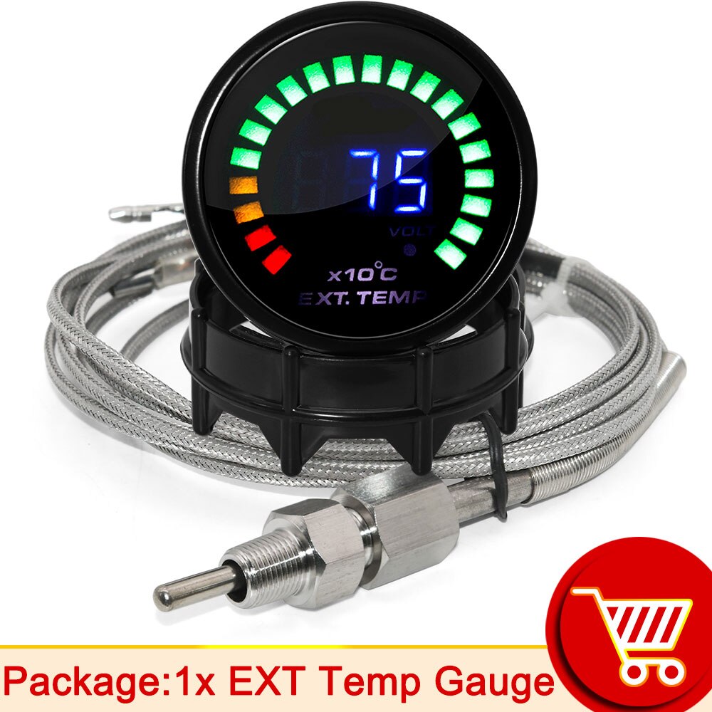 52 MM Wassertemperaturmesser 20 LED Digital Anzeige Schub Messgerät Öldruck Öltemperatur Voltmeter AFR EGT Tachometer Auto Messgerät: verrotten