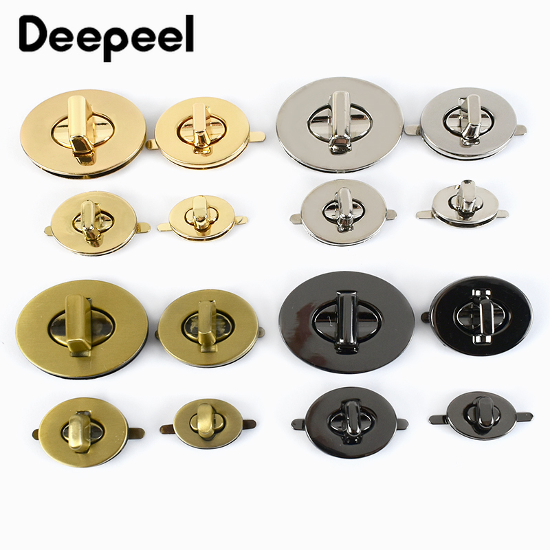 Deepeel 2 zestawy metalowe zamki Twist do torebek torebka zamknięcie blokada zatrzaski torebka zapięcie klamry akcesoria do rękodzieła DIY skóra Craft