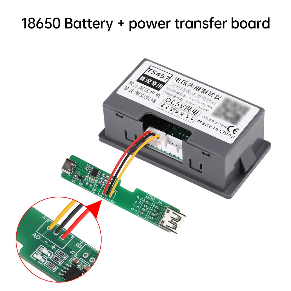 Ts457 batterisokkel kelvin-klips kabel ladeadapterkort for  ts457 spennings- og indre motstandstesterverktøy tilbehør