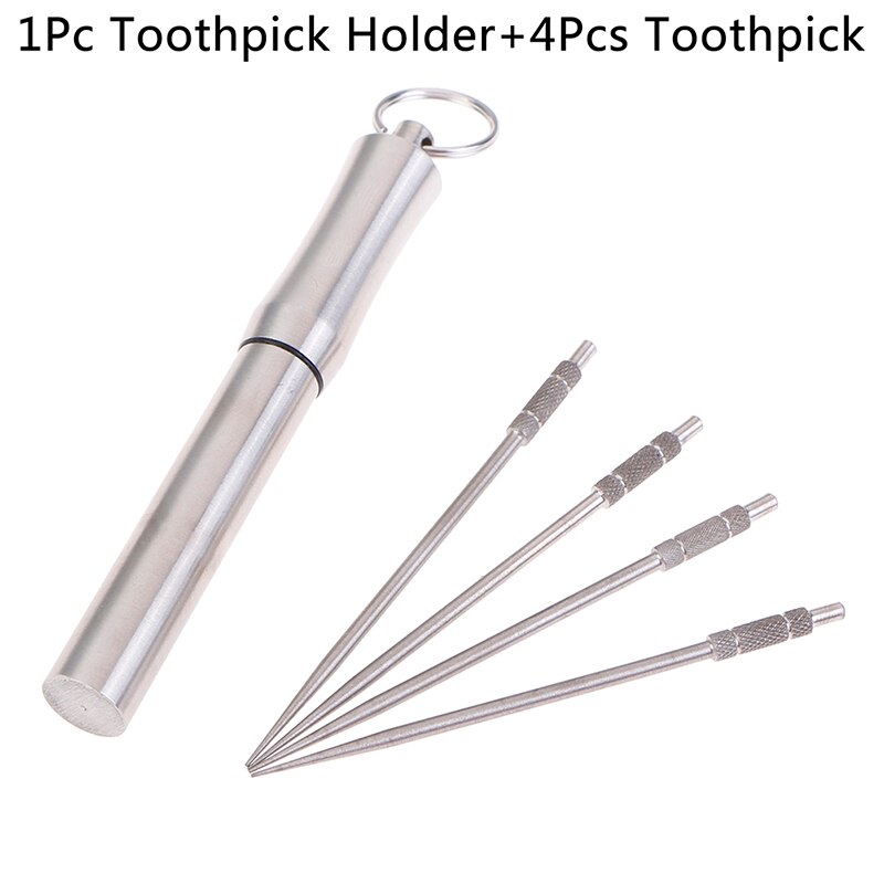 Useful Portable Stainless Steel Toothpick Holder Outdoor Rustproof Waterproof Household Travel Seal Box Holder Storage Toothpick: C