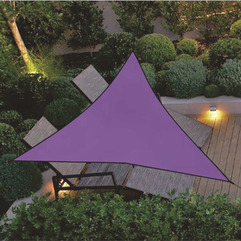 4m hage terrasse basseng skygge seil vanntett trekantet uv solskjerming uteplass baldakin hage solseil fortelt camping piknik telt: Lilla