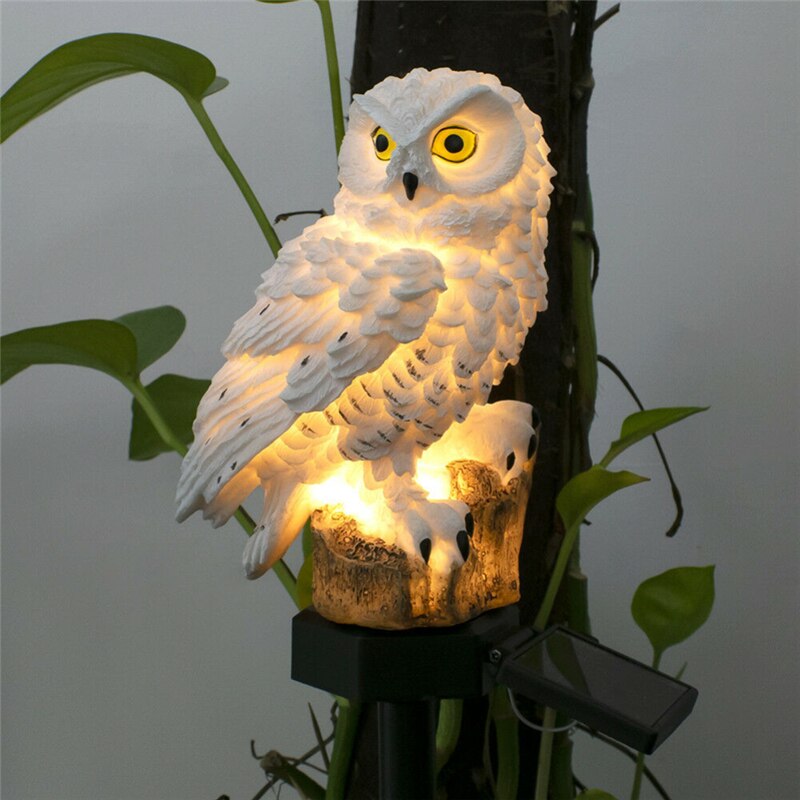 Outdoor Garten Skulpturen Lampe Harz Vogel Eule Form für Garten Dekoration Wasserdichte Außen Yard Garten Dekoration Skulpturen