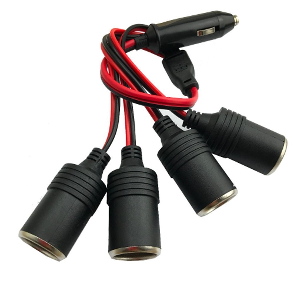 Bil cigarettænder forlænger 12 v 24 v strømoplader adapter 1 to 4 vejs vejfordeler hunstik stik stik adapter: 1 to 4
