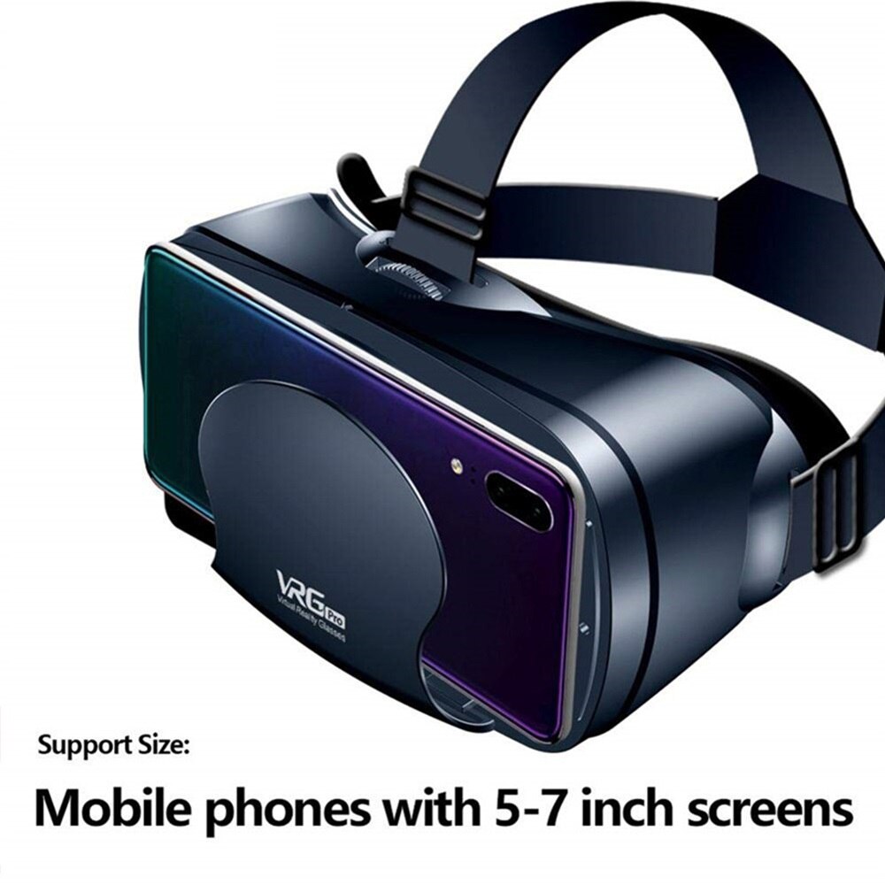 Etvr 3d vr box google pap fordybende virtual reality headset film spil briller med hovedtelefon passer 5-7 tommer smartphone