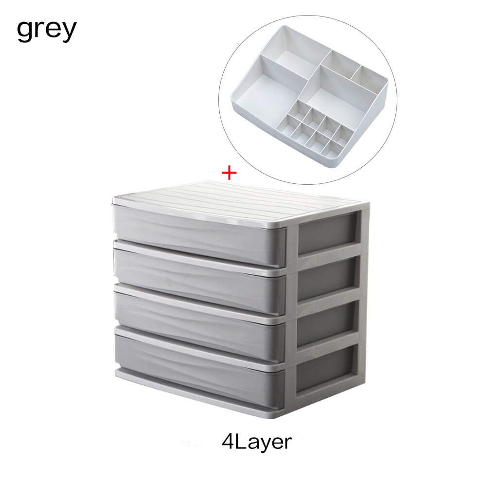 Plast kosmetik skuffe makeup organizer makeup opbevaringsboks container søm kiste holder desktop diverse etui badeværelse desktop: K