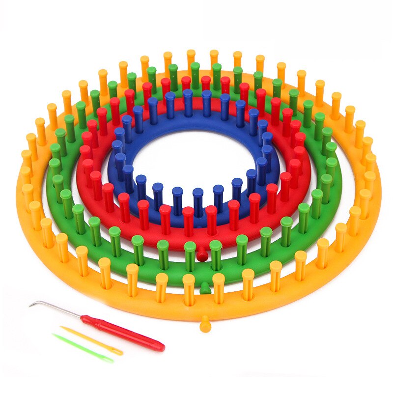 4 Size Kleurrijke Breien Machine Breien Loom Set Ronde Cirkel Hoed Knitter Wol Garen Naalden Haak Naaien Gereedschap Voor Hoeden sjaals