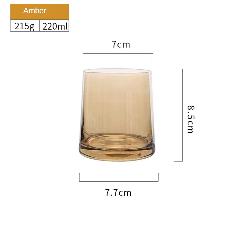 Japansk stil vandglas håndlavet farverige husholdnings whiskyglas tyk bund ion belagt vand juice glas glas: Rav