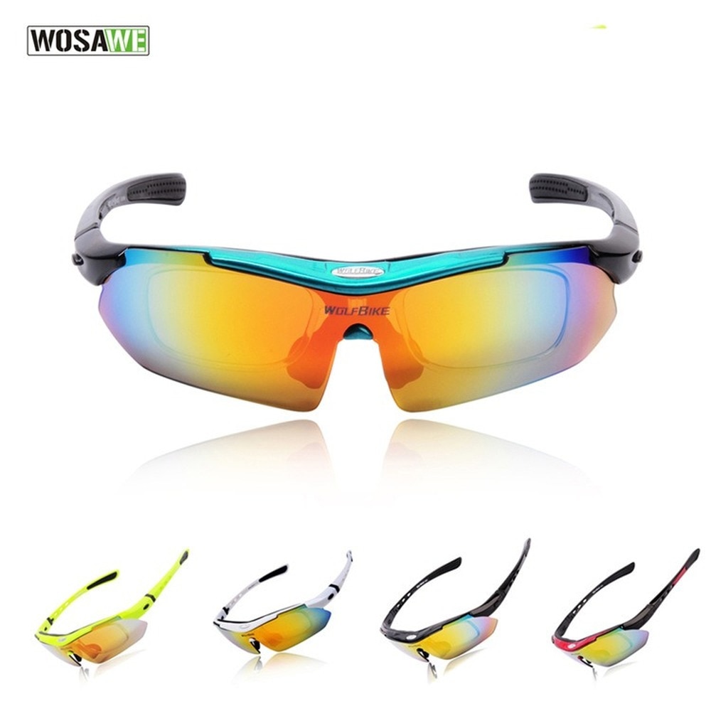 Wosawe sykkelbriller for ridning sportsbriller i ett stykke polariserte briller uv-beskyttelse utendørs sykling solbriller oakley