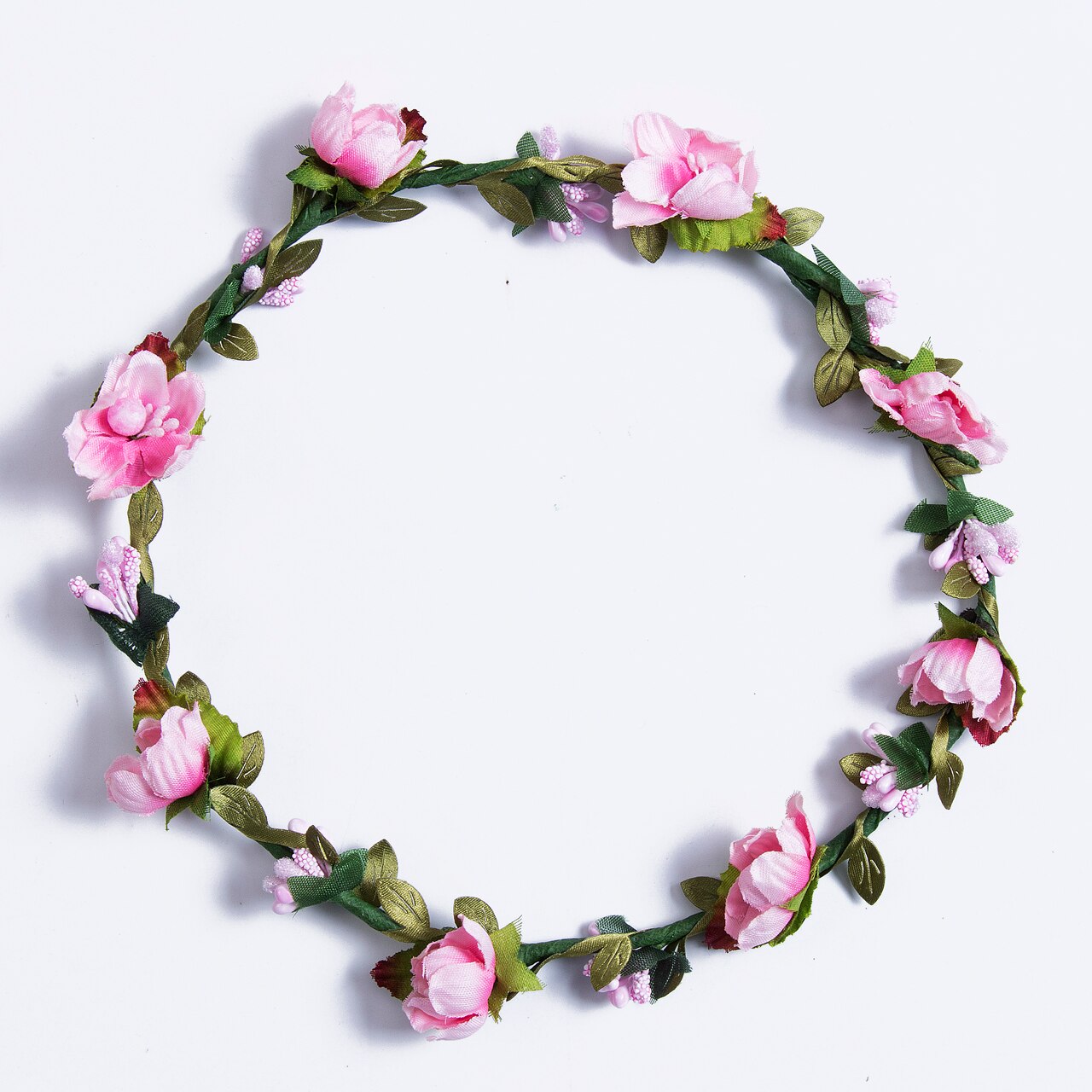 Jenter kunstig hår krans blomsterkjede dekorativ blomsterkrans fest strandinnredning: Rosa