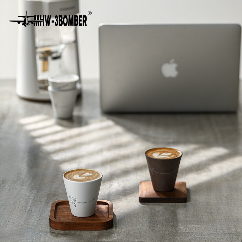 MHW-3Bomber Winter Kaffee Tassen 120ml Keramik Tassen Porzellan Barista Zubehör Werkzeuge wiederverwendbar Espresso Lungo Flache Weiß Latte