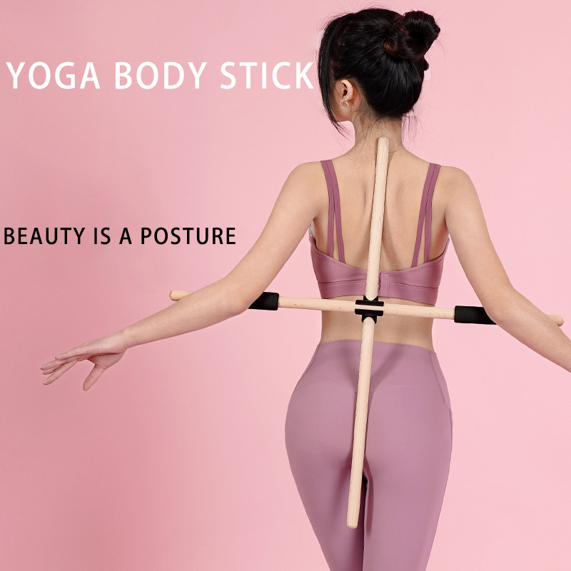 Yoga Sticks 2 Pieces of Indoor Sports Dancers Gymnasts Fitness Strapless Beautiful Back Durable Shaping Stretching Tools