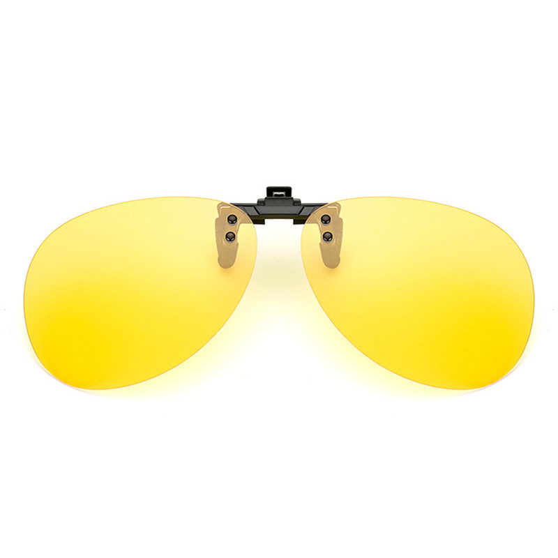 Praktiske polariserede clip-on nattesyn pilot fiskeri solbriller flip-up len cykel kørebriller #288216: Natvisning