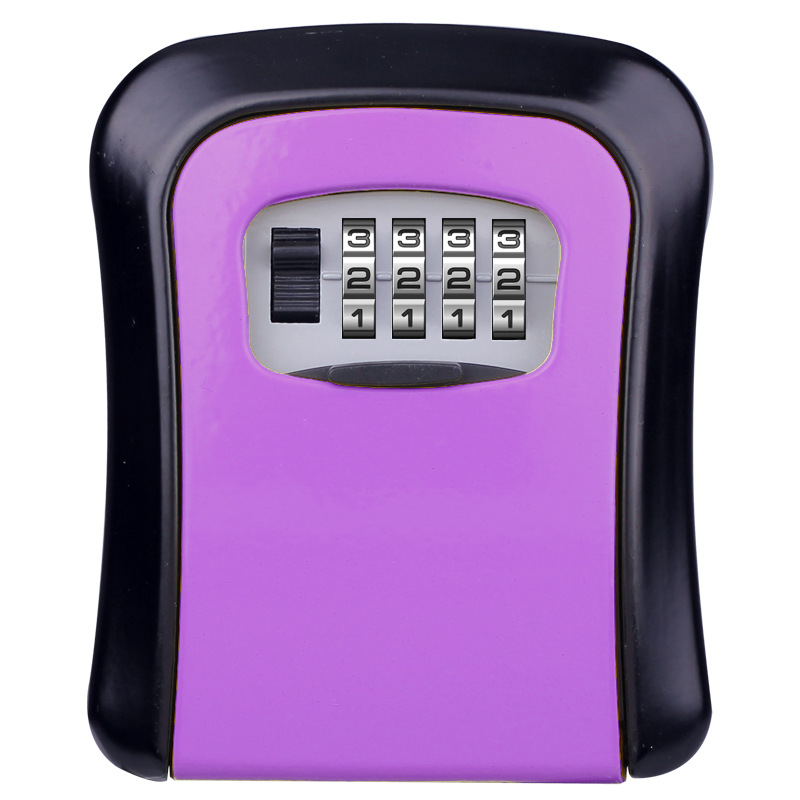Wall Mount Key Storage Secret Box Keychain Holder Organizer 4 Digit Combination Password Security Code Lock No Key Home Safe: G2 purple