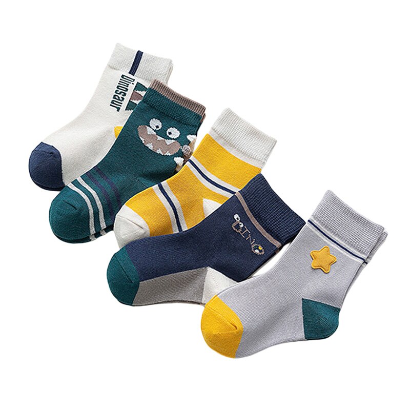 5 pares de calcetines de algodón antideslizantes para niños y niñas, calcetines de princesa de algodón con Tobillo lateral, calcetines de princesa para niñas