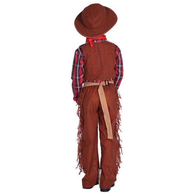 M-xl børn børn halloween cowboy kostumer til drenge cowboy cosplays karneval purim parade scene leg maskerade festkjole