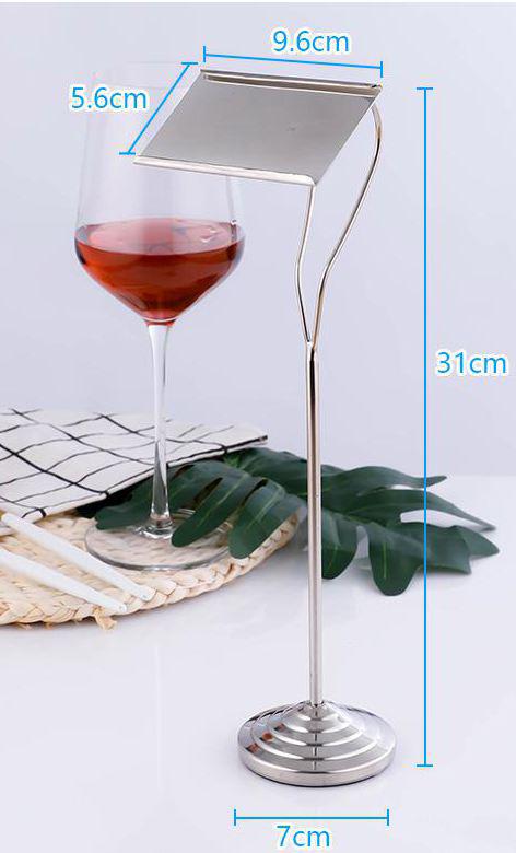 European Stainless Steel Menu Stand Metal Name Card Bracket Hotel Buffet Table Number Clamp Wedding Banquet Table Sign Stand: 31cm Silvery 