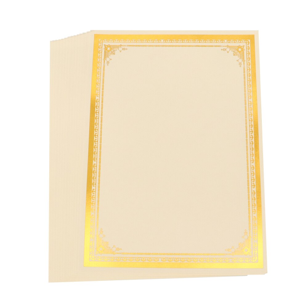 30Stck vergeben Zertifikat Papier leer A4 Papier Diplom Zertifikat Papier für Abschluss Zeremonie Büro Schule (250g Gold folie)