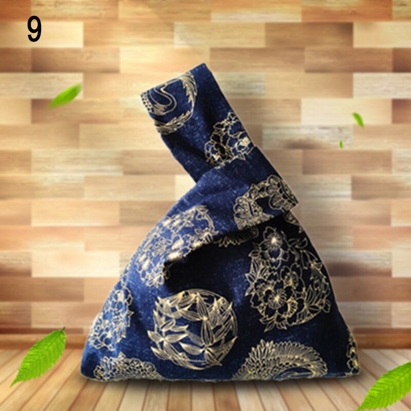 Women Printed Pattern Wrist Bag Simple Sleeve Knot Pouch Portable Girls Purse Tote For Travel Outdoor: 9