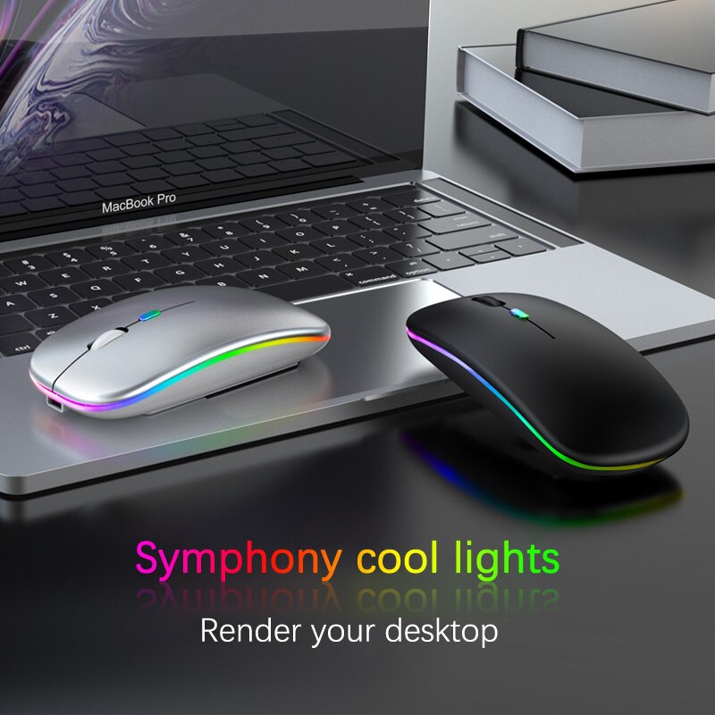 Bezprzewodowa mysz z Bluetooth RGB akumulator Silent Mause 2.4G ergonomiczne myszy do gier myszka komputerowa dla gracza Laptop akcesoria PC
