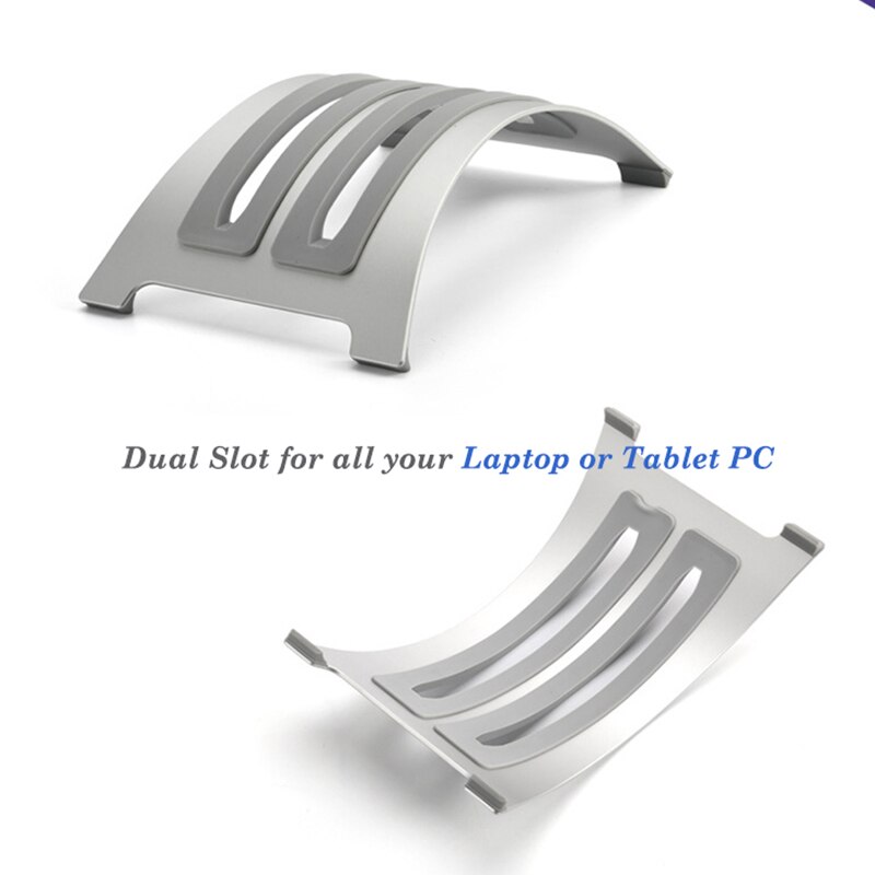 Aluminum Alloy Space-saving Laptop Vertical Stand Desktop Erected Holder for MacBook Pro Air Retina: Space Gray 2 slot