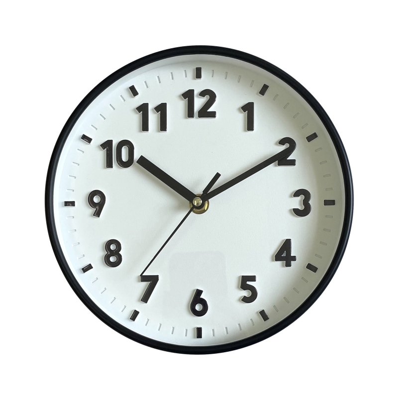 K1MF Moderne, einfache Wanduhr, 20,3 cm, Bonbonfarben, geräuschlos, für Zeituhren, Ornament für Zuhause, Schlafzimmer, freundlicher: Weiß