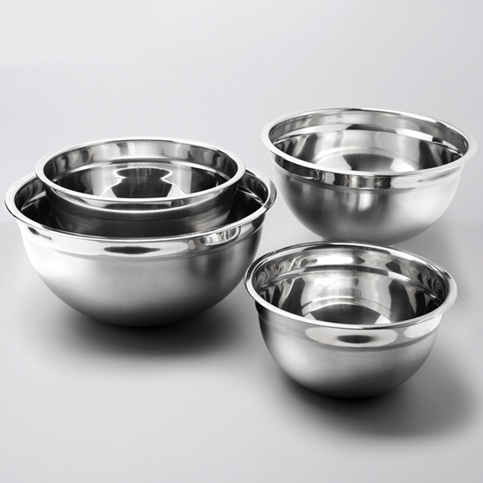 Stainless Steel Mixing Bowl Cake Salad Food Heat Insulation Holder Kitchen Tool Dishes Lunch Box